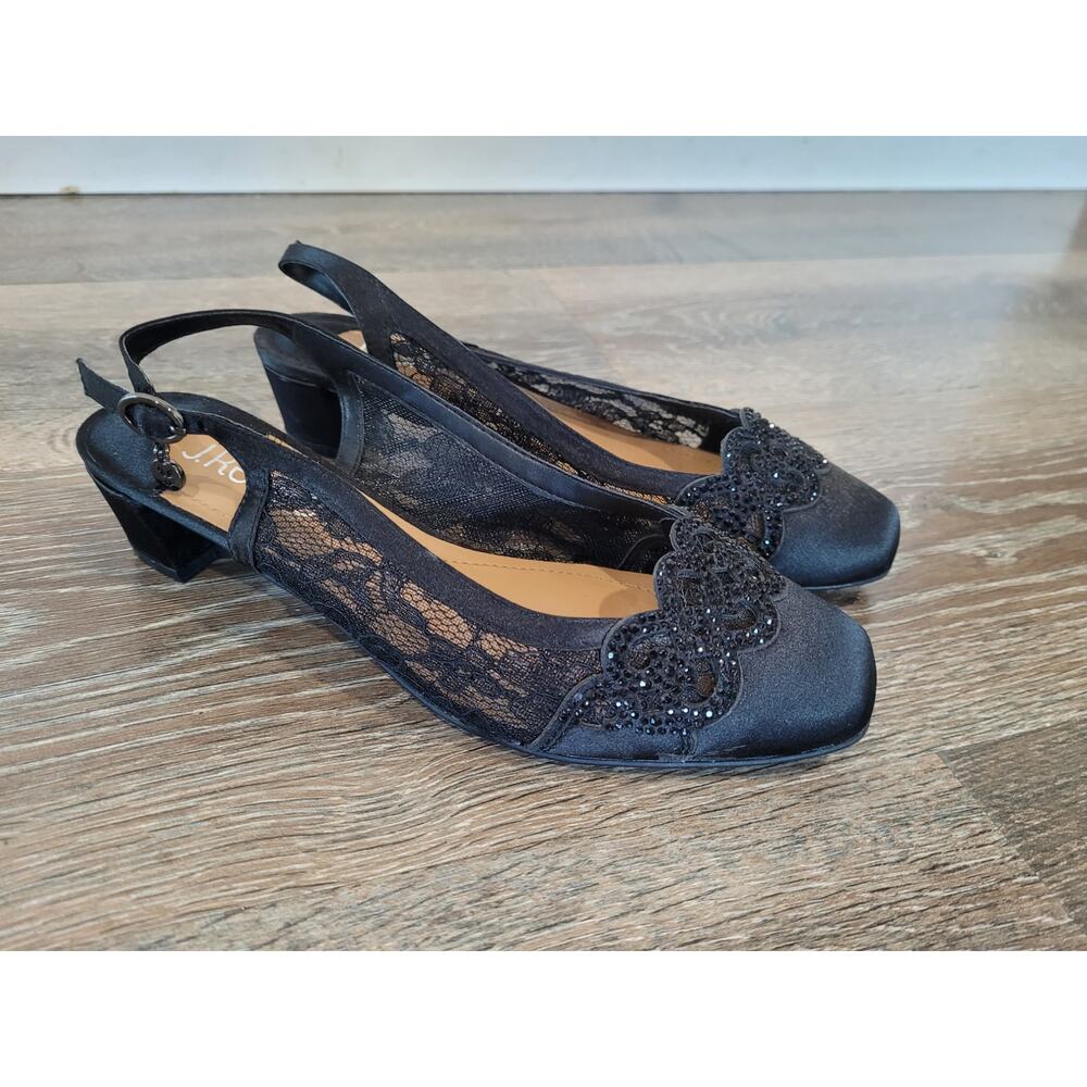J.  Renee Faleece Crystal Embellished Sling back Pump Women's size‎ 5.5 #7